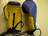Boxing Gloves / Blue/Yellow LEATHER - 6oz