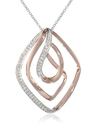 18k Rose Gold Plated Sterling Silver Pendant Necklace (1/10 cttw, I-J Color, I3 Clarity), 18"