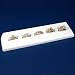 5 Slot White Leather Ring Display Jewelry Case Stand