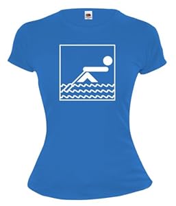 Girlie T-Shirt Rowing-Pictogram-M-Royal-White