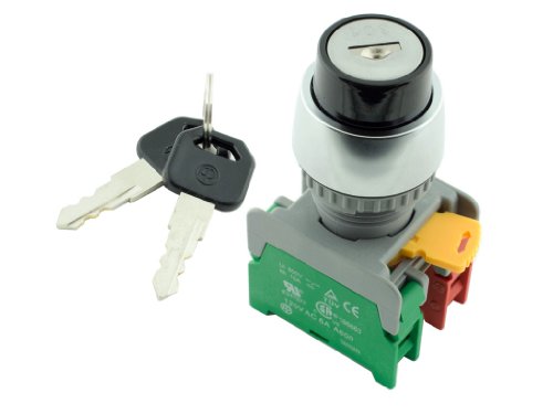 Alpinetech KS-22 22mm Key Selector Switch Maintained 1NC 1NO 2 Positions
