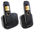 Motorola D1012 Twin DECT Telephone with Answer Machine - Black