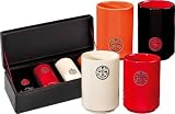 Coffret de 4 Gobelets 30Cl - Double Happiness - Assortis (Blanc, Noir, Rouge et Orange)