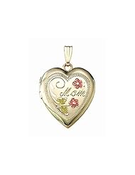 14K Gold Filled "MOM" Heart Locket 3/4 inch x 3/4 inch