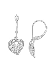Aloha Heart Earrings in 14K White Gold - 11mm