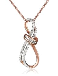 14k Rose Gold Plated Sterling Silver Diamond Infinity Pendant Necklace (1/4 cttw, IJ Color, I2-I3 Clarity), 18"