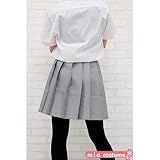 無地プリーツスカート単品　色：グレー　サイズ：M