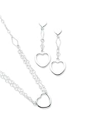Sterling Silver Necklace and Earring Set. Metal Weight- 9.55g.