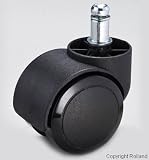 Rolland Office Chair Caster Wheel for Hardwood Floor - Stem Diameter: 11mm, Stem Length: 22mm - 5 Unit/Pack