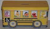 Sesame Street School Bus Bank Tin