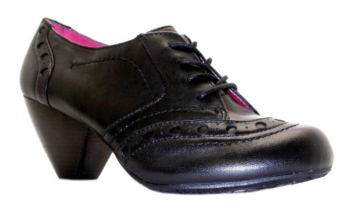 Hush Puppies Womens Ickle Black Leather Brogue Trouser Boots