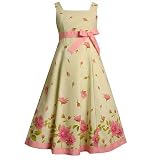 Bonnie Jean Girls Green Sleeveless Floral Easter Spring Dress 7-16