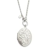 1928 Silver-tone Floral Locket 28 Inch Necklace