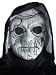 White Wrinkled Old Man Ghost Ghoul Demon Mask with Hooded Cowl Halloween Costume Accessory