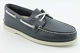 Sperry Top Sider A/O 2-eye Mens SZ 8 Blue Navy New Leather Boat Shoes