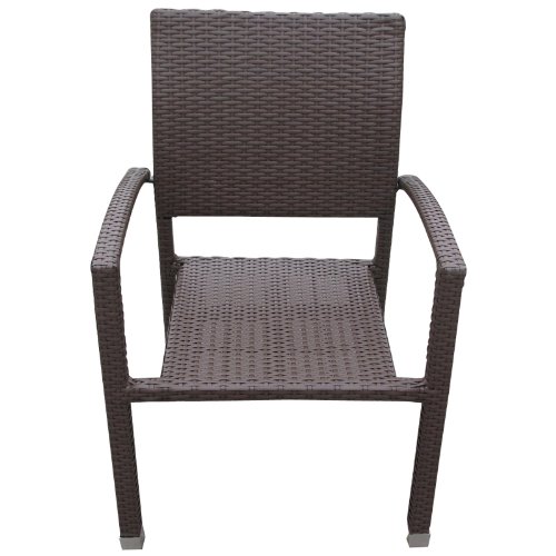 LexMod Bella Outdoor Stackable Dining Chairs, Milk Chocolate Espresso