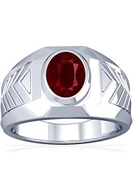 18K White Gold Oval Cut Ruby Solitaire Ring