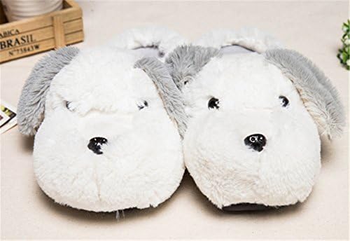 Whocos Winter Christmas Gift Cotton Lovely DOG Warm Soft Home Slippers US 7-8