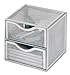 Rolodex 9E5600PEWT Mesh organization cube, two-drawer cube, pewter