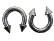 Spiked Silver Horseshoe Earrings (4 Gauge) - Fashion Ear Plugs
