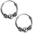 12mm Bali Hoop Earrings Sterling Silver