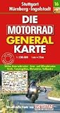 Produkt-Bild: Motorrad Generalkarte Deutschland Stuttgart, N&uuml;rnberg, Ingolstadt 1:200 000