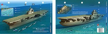 New Art to Media Underwater Waterproof 3D Dive Site Map - Oriskany in Pensacola, Florida (8.5 x 5.5 Inches) (21.6 x 15cm)