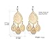 SunIfSnow Women Golden Hollow Geometric One Big Waterdrop Hang Three Small Drop Chandelier Earrings