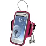 iGadgitz Pink Reflective Anti-Slip Neoprene Sports Gym Jogging Armband for Samsung Galaxy S3 III i9300 Android Smartphone Cell Mobile Phone (Compatible with all carriers incl AT&T, Sprint Nextel, T-mobile & Verizon Wireless)