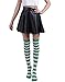 HDE Women's Green and White Striped Socks Over Knee High Extra Long Stockings