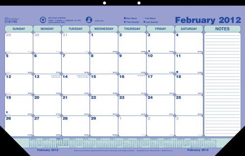 Brownline 2012 Monthly Desk Pad, 17.75 x 10.875-Inches (C181700)