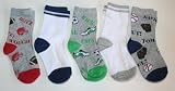 Stride Rite Boys Crew Socks 5 Pack Sports/Grey-Multi