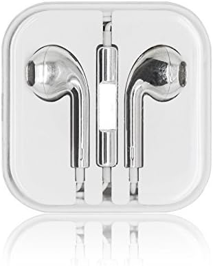 Iphone iPad iPod Headphone Smartphone Earpods Earbuds Earphones Handsfree with Mic, Volume Control (Silver)
