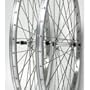 Wheel Master Front And Rear Bicycle Wheel Set 26 x 1.5 36H, Alloy, Bolt On, Silver