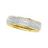 14K Two-Tone Gold Comfort Fit Wedding Band For Men and Women - Size 14.5