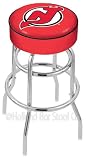 New Jersey Devils 25 inch Double-Ring Chrome Bar Stool