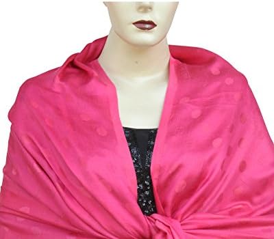 Pashm Soft Pashmina Feel Solid Colour with Dotted Design Stole Shawl 78"x28"