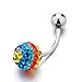 Red Yellow Blue Birthstone Sparkling Ball Belly