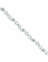Genuine 14K White Gold White Gold Diamond Fancy Bracelet 10 Grams Of Gold 100% Satisfaction Guaranteed.