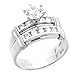 Cheap 14K Engagement Ring 1ctw CZ Cubic Zirconia Solitaire Ring Set White Gold Ring On Sale