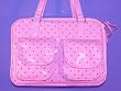 Designer Dog Carrier - Fully Enclosed Patent Vinyl Polka Dots - Pink/ Brown