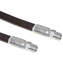 Goodyear EP Gauntlet 3000 Black Nitrile Rubber Pressure Washer Hose Assembly, NPT Male Swivel Couplings, 3000 PSI Max Pressure