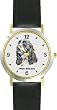 English Springer Spaniel (SC) Dog - WATCHBUDDY&reg; DESIGNER DELUXE TWO-TONE THEME WATCH - Arabic Numbers-EVENING TWILIGHT STYLE - Gray Dial with Black Leather Strap-Size-Large ( Men's Size or Jumbo Women's Size )