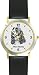 English Springer Spaniel (SC) Dog - WATCHBUDDY&reg; DESIGNER DELUXE TWO-TONE THEME WATCH - Arabic Numbers-EVENING TWILIGHT STYLE - Gray Dial with Black Leather Strap-Size-Large ( Men's Size or Jumbo Women's Size )