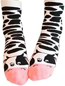 AAZZ Novelty Cow White Black Spots Winter Warm Socks