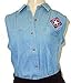 Texas Rangers Ladies Sleeveless Denim Shirt - L