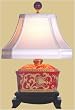 Asian Furniture & D&eacute;cor - 16" Fine Chinese Red & Gold Jar Oriental Desk Lamp w/ Globe Finial