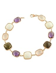 14 Karat Rose Gold Faceted Multi-gemstone Bracelet (7.5 Inch)