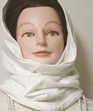 Hand Made White Double Knit Cotton Jersey Balaclava