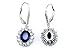 YFN Jewelry 925 Sterling Silver Snowflake Flower Blue Sapphire &White Cz Leverback Dangle Earring